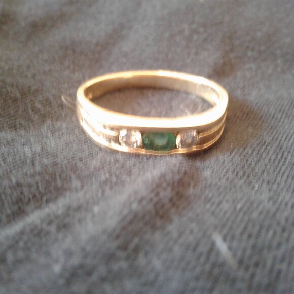 Cardow of St. Thomas Men's Emerald & Diamond Gold Ring, size 10.5 - Picture 4 of 4